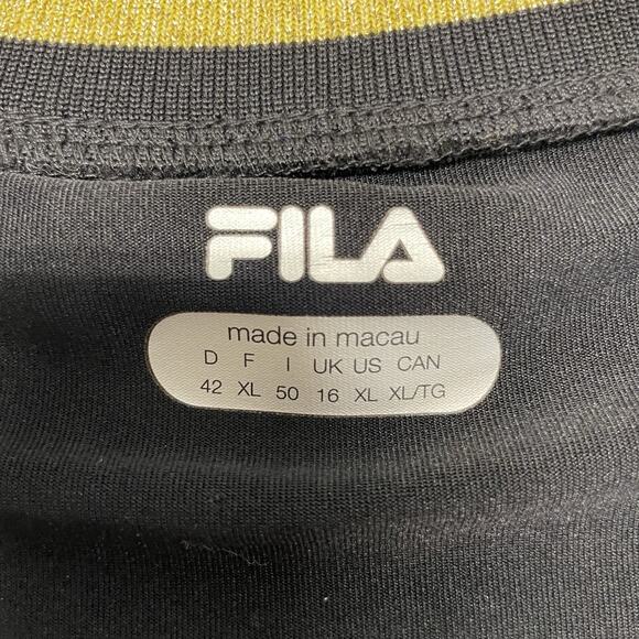 Women's Fila Collezione V-neck Tank Size XL Black Gold - Picture 5 of 6